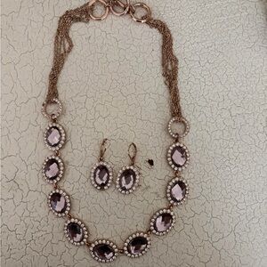 Elegant Rose Gold and Purple Jewelry Set